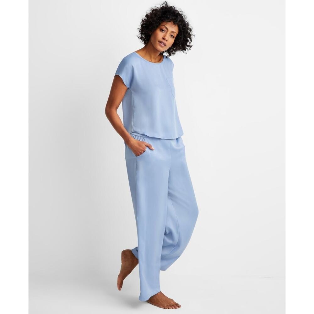 State of Day Women's 2-Pc. Crepe De Chine Short-Sleeve Pajama Set - Eventide